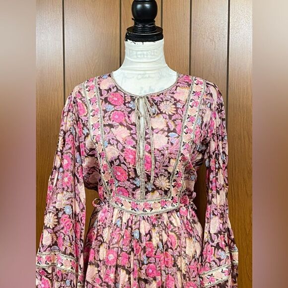 Isabel Marant Étoile Gilinesia Floral Cotton Peasant Minidress size 36/us size 4 - Picture 6 of 16